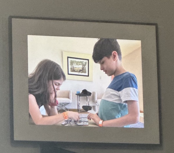 The Aura picture frame in action at my Mom’s house