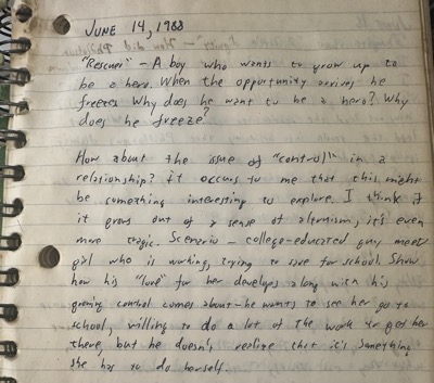 A photograph of a handwritten journal entry, the text is reproduced in the main article