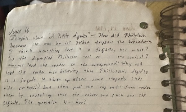 A photograph of the handwritten entry whose text appears in the main entry