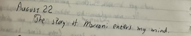The handwritten journal entry. The text is transcribed in the article