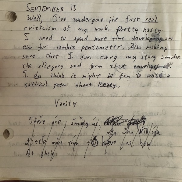 Photo of the handwritten journal entry. The text is in the body of the post