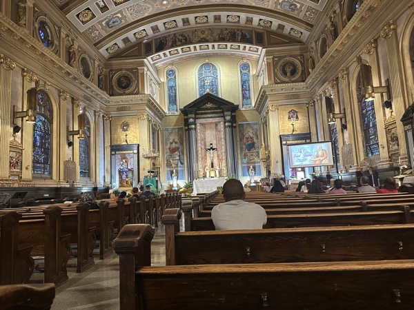 The interior of the church, which doesn’t do justice to just how beautiful its neobaroque interior is