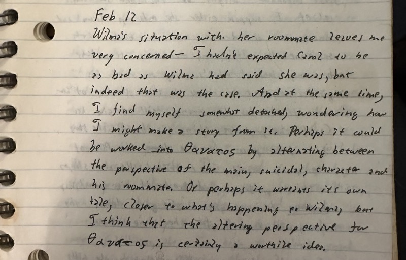 Photograph of the original handwritten journal entry. The full text is in the body of the post.