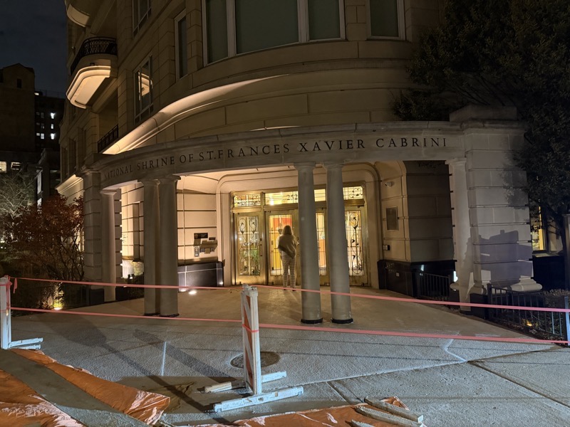 The entry to the shrine at the ground floor of a high rise on Lakeview Avenue in Chicago