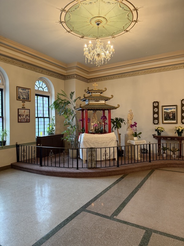 An Asian-styled shrine at the back of the church. The church is close to the nearby “second Chinatown” of Chicago which is home to a large Vietnamese population