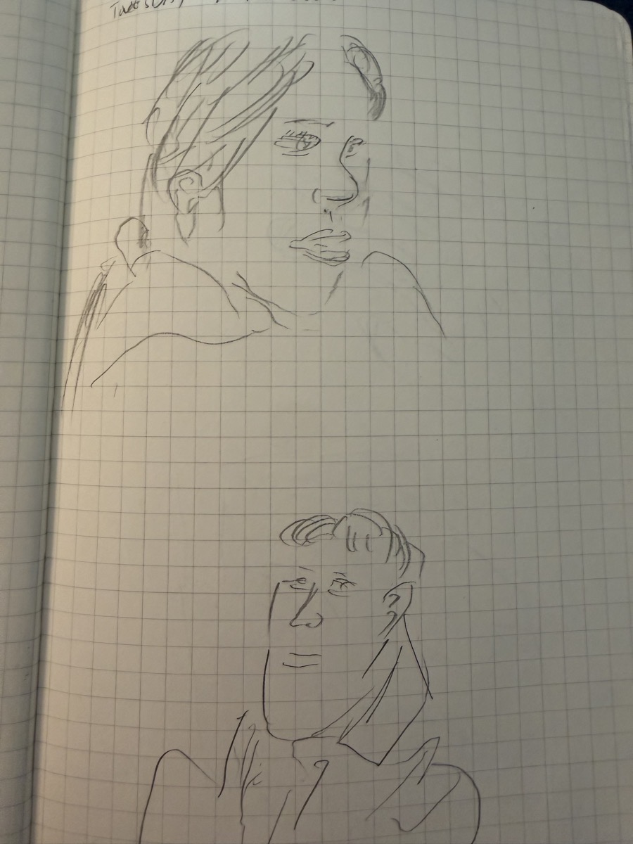 THe first two drawings. My daughter on the top, a generic dude on the bottom