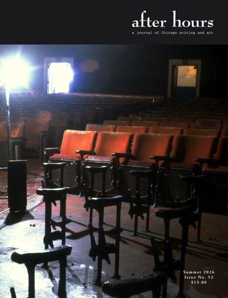 After Hours cover 52@2x.jpg Cover of After Hours #52 showing a dimly lit auditorium with several rows of seats partially removed and only the arm rests remaining